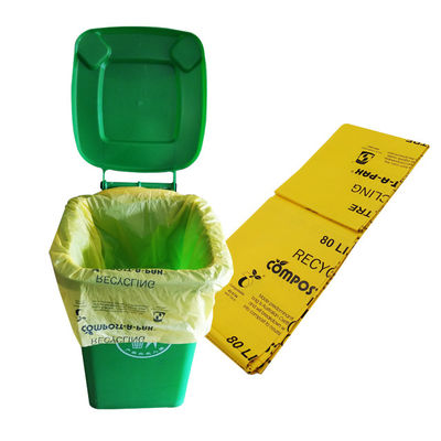 Giá tốt. Nhà máy 100% Biodegradable Eco Friendly Sustainable Wholesale Cornstarch Custom Flat Top Compostable Trash Bags chấp nhận tùy chỉnh trực tuyến