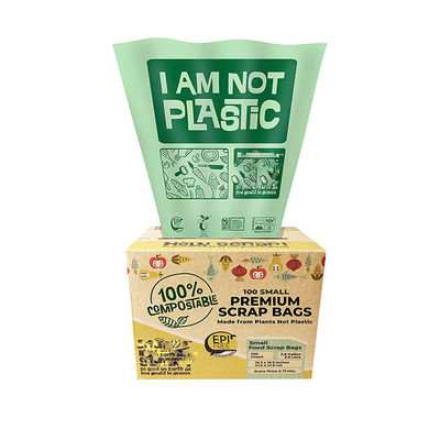 Nhập xưởng bán buôn bền vững 100% tinh bột ngô phân hủy sinh học tùy chỉnh in cao nhà bếp compostable thùng rác Liner túi cho phế liệu thực phẩm