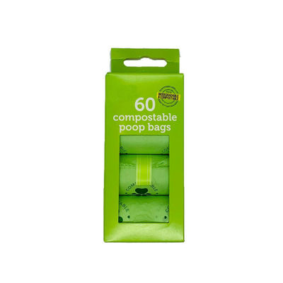 Nhập khẩu 100% phân hủy sinh học túi phân chó túi đóng gói bền vững Nhà cung cấp Trung Quốc OEM thiết kế logo tùy chỉnh