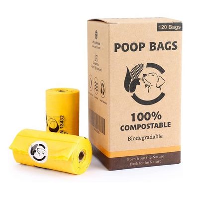 Nhập khẩu 100% phân hủy sinh học túi phân chó túi đóng gói bền vững Nhà cung cấp Trung Quốc OEM thiết kế logo tùy chỉnh