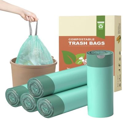 Giá tốt. Green Biodegradable Drawstring Thùng rác không độc với logo tùy chỉnh trực tuyến